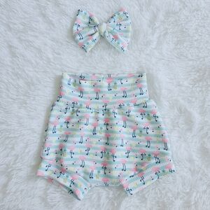 Flamingo Bummies & Bow Set